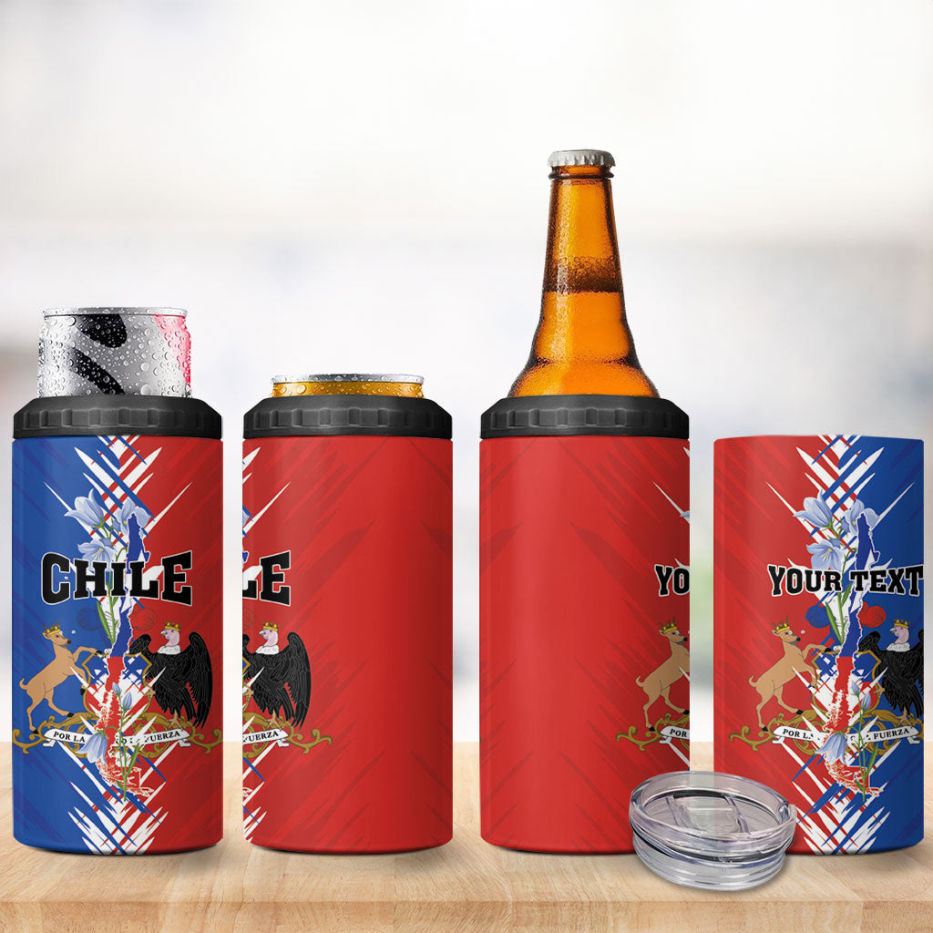 Personalized Chile Flag Map 4 in 1 Can Cooler Tumbler Happy Independence Day