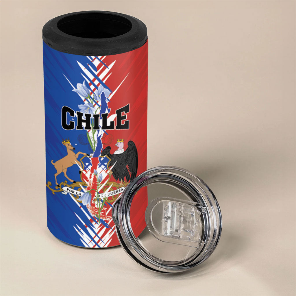 Personalized Chile Flag Map 4 in 1 Can Cooler Tumbler Happy Independence Day