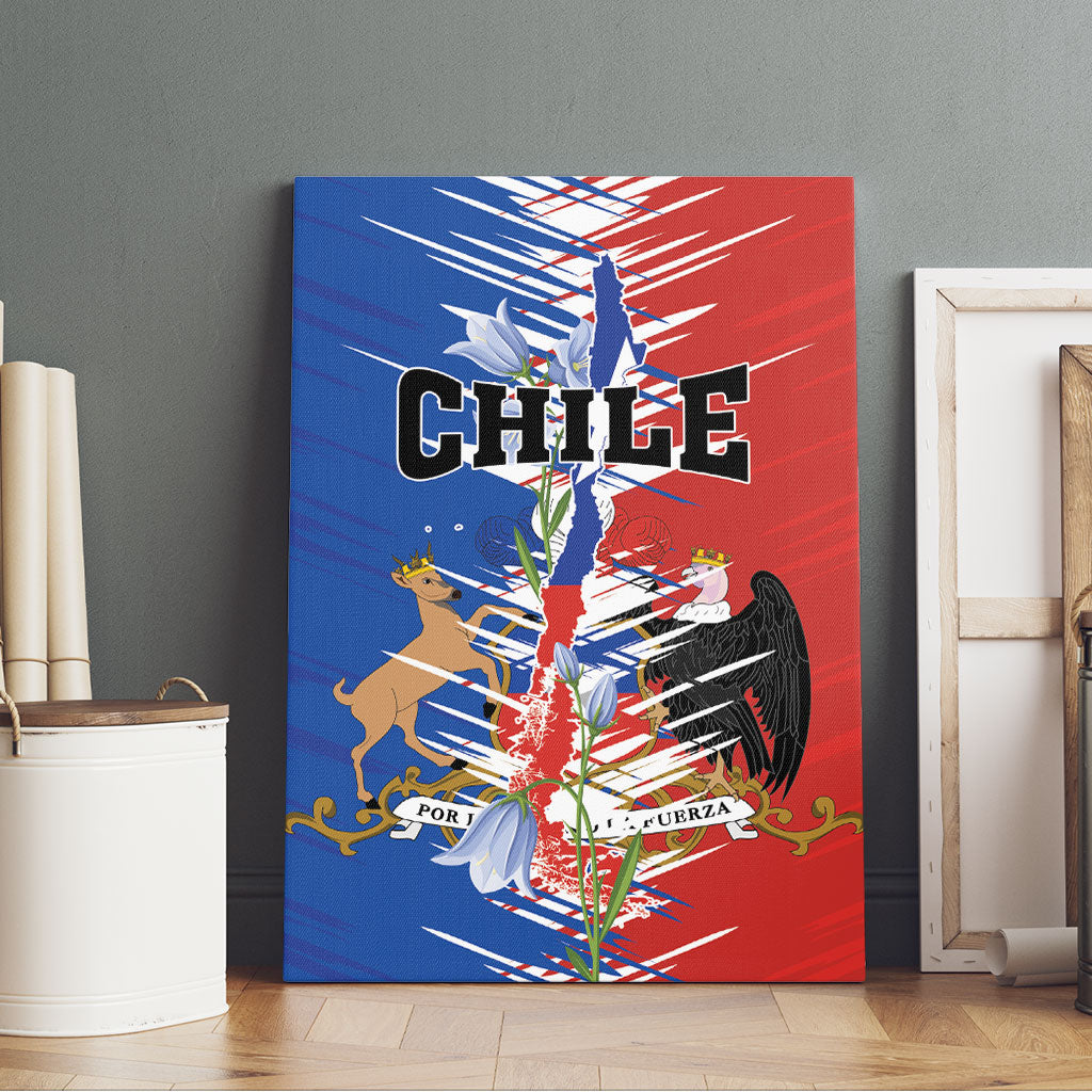 Chile Flag Map Canvas Wall Art Happy Independence Day