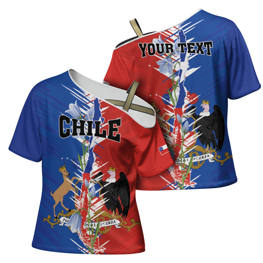 Personalized Chile Flag Map Cross Shoulder Shirt Happy Independence Day