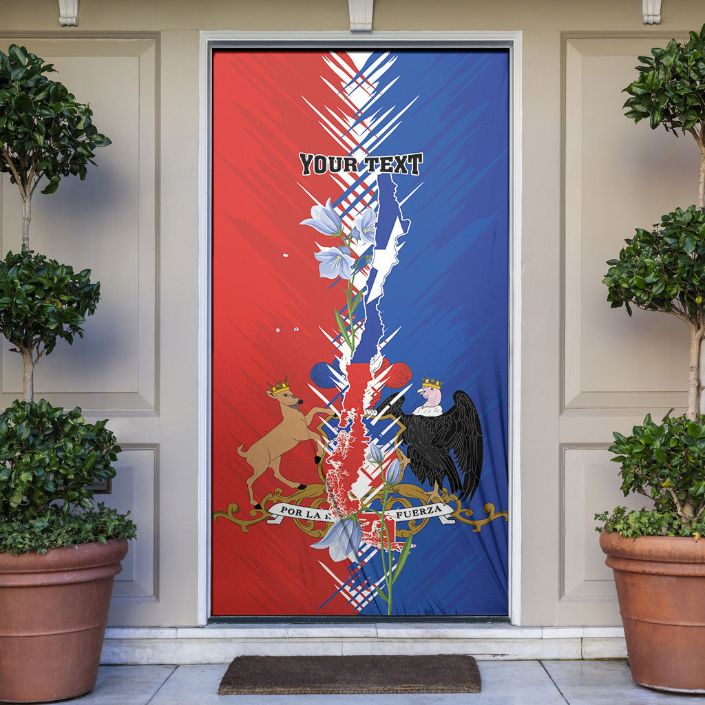 Personalized Chile Flag Map Door Cover Happy Independence Day