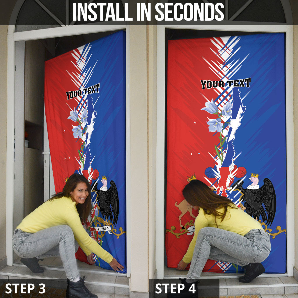 Personalized Chile Flag Map Door Cover Happy Independence Day
