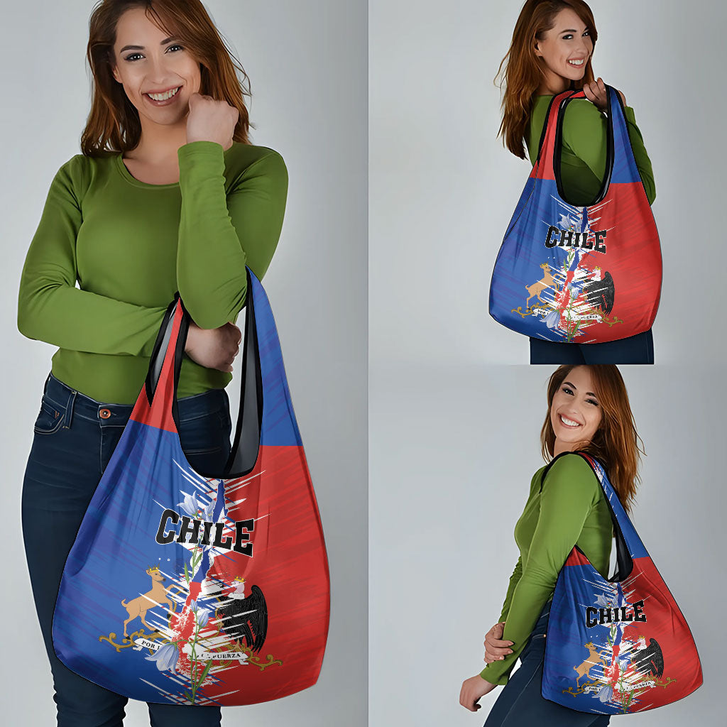 Chile Flag Map Grocery Bag Happy Independence Day
