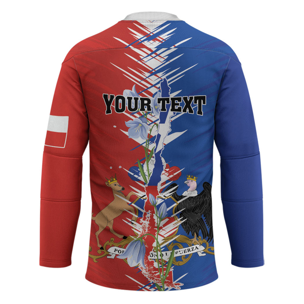 Personalized Chile Flag Map Hockey Jersey Happy Independence Day