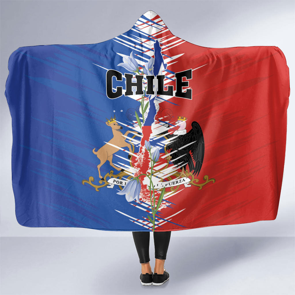 Chile Flag Map Hooded Blanket Happy Independence Day