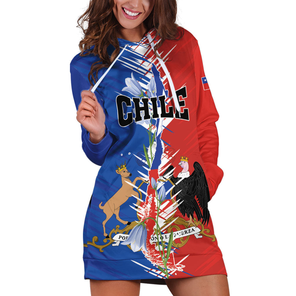 Personalized Chile Flag Map Hoodie Dress Happy Independence Day