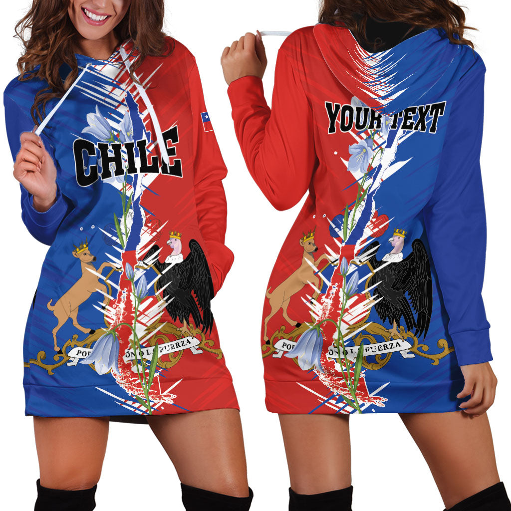 Personalized Chile Flag Map Hoodie Dress Happy Independence Day