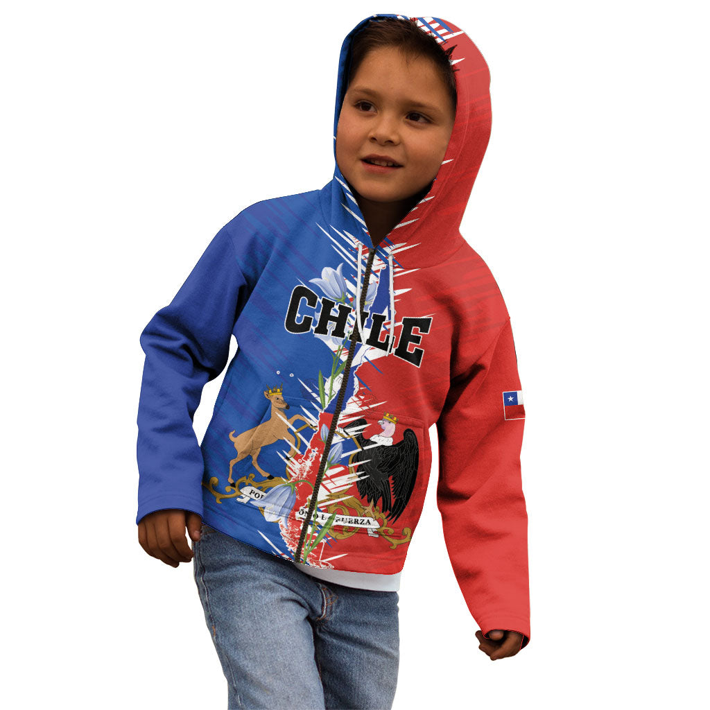 Personalized Chile Flag Map Kid Hoodie Happy Independence Day