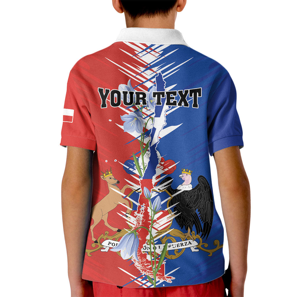 Personalized Chile Flag Map Kid Polo Shirt Happy Independence Day