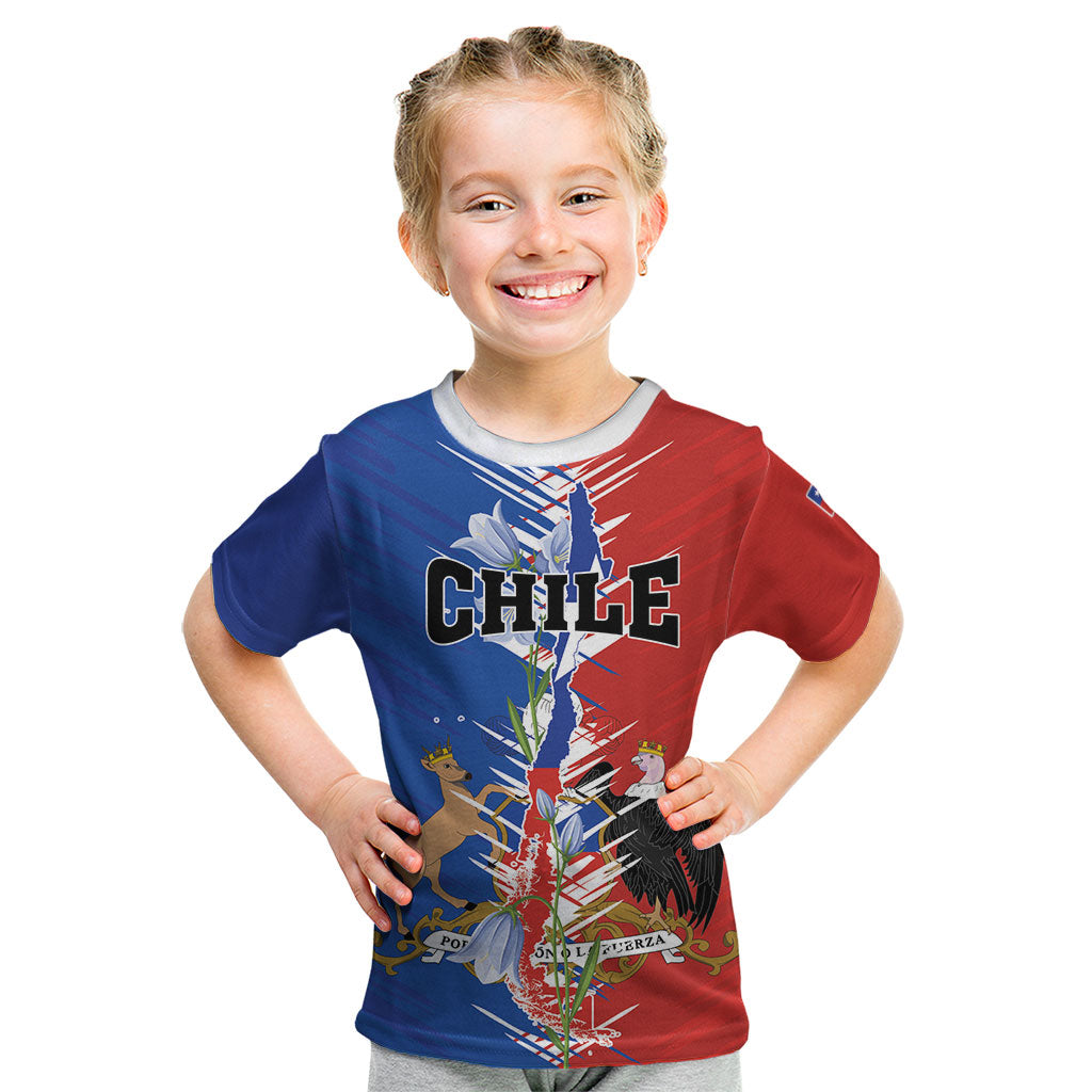 Personalized Chile Flag Map Kid T Shirt Happy Independence Day