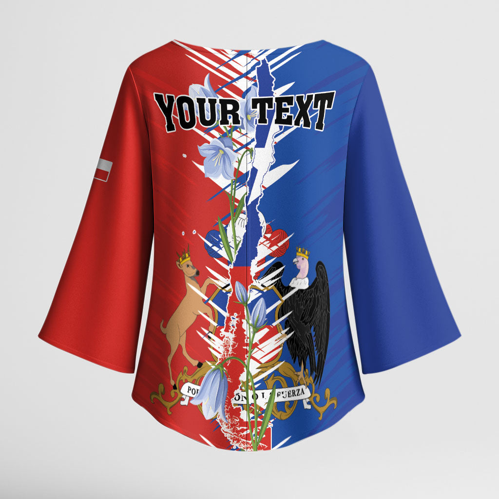 Personalized Chile Flag Map Kimono Sleeve Blouse Happy Independence Day
