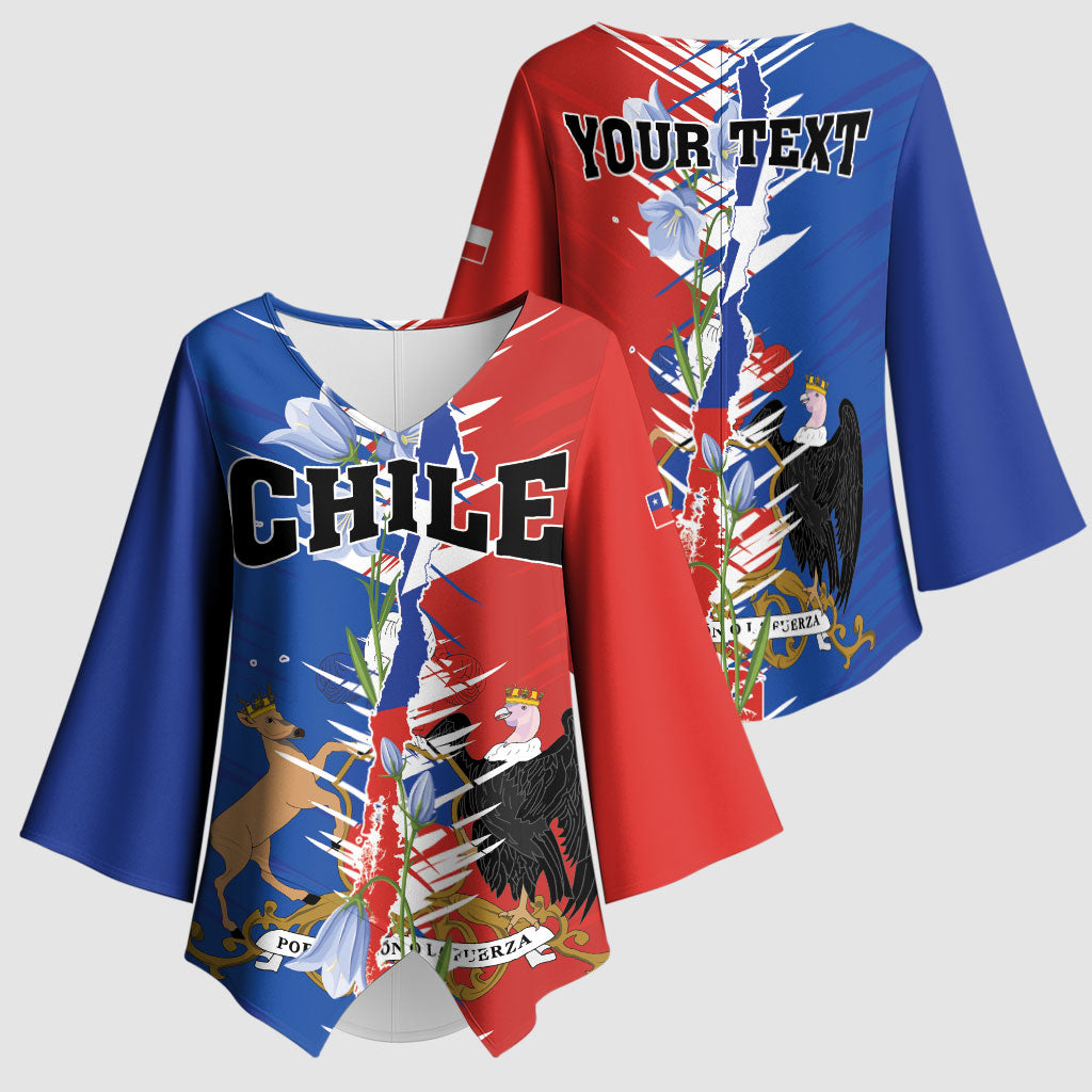 Personalized Chile Flag Map Kimono Sleeve Blouse Happy Independence Day