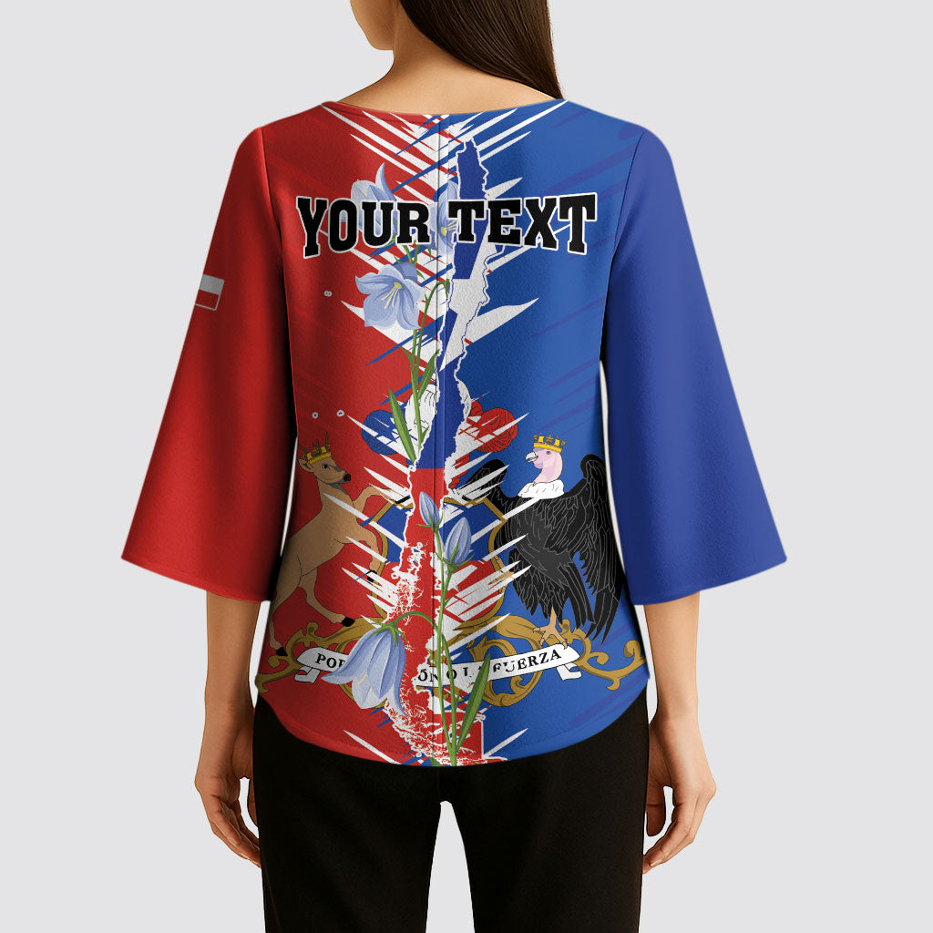 Personalized Chile Flag Map Kimono Sleeve Blouse Happy Independence Day