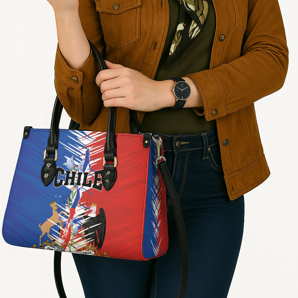 Chile Flag Map Leather Bag Happy Independence Day