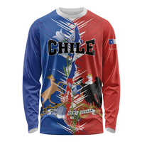 Personalized Chile Flag Map Long Sleeve Shirt Happy Independence Day