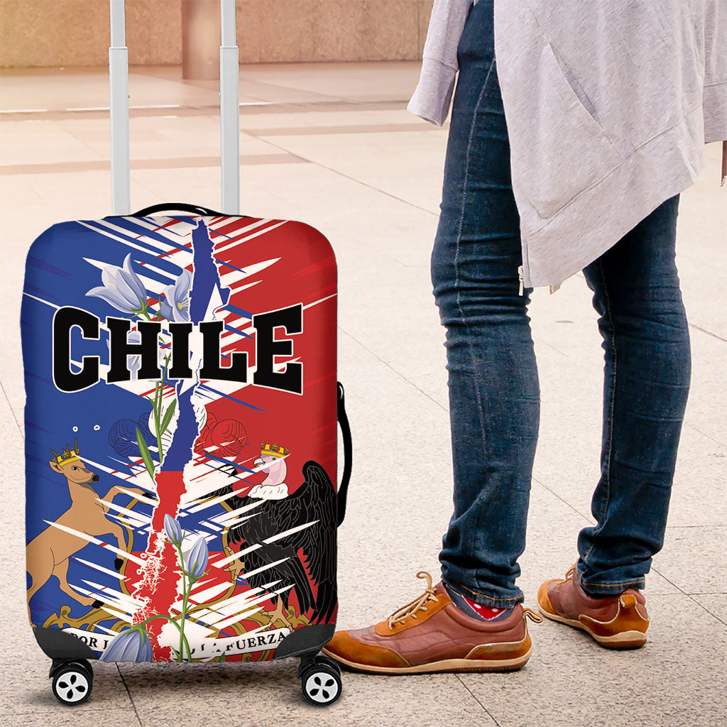 Chile Flag Map Luggage Cover Happy Independence Day