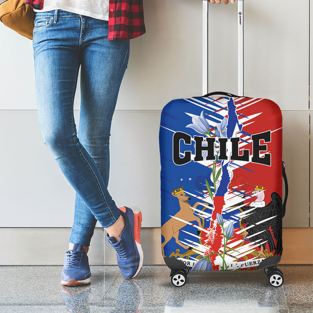 Chile Flag Map Luggage Cover Happy Independence Day