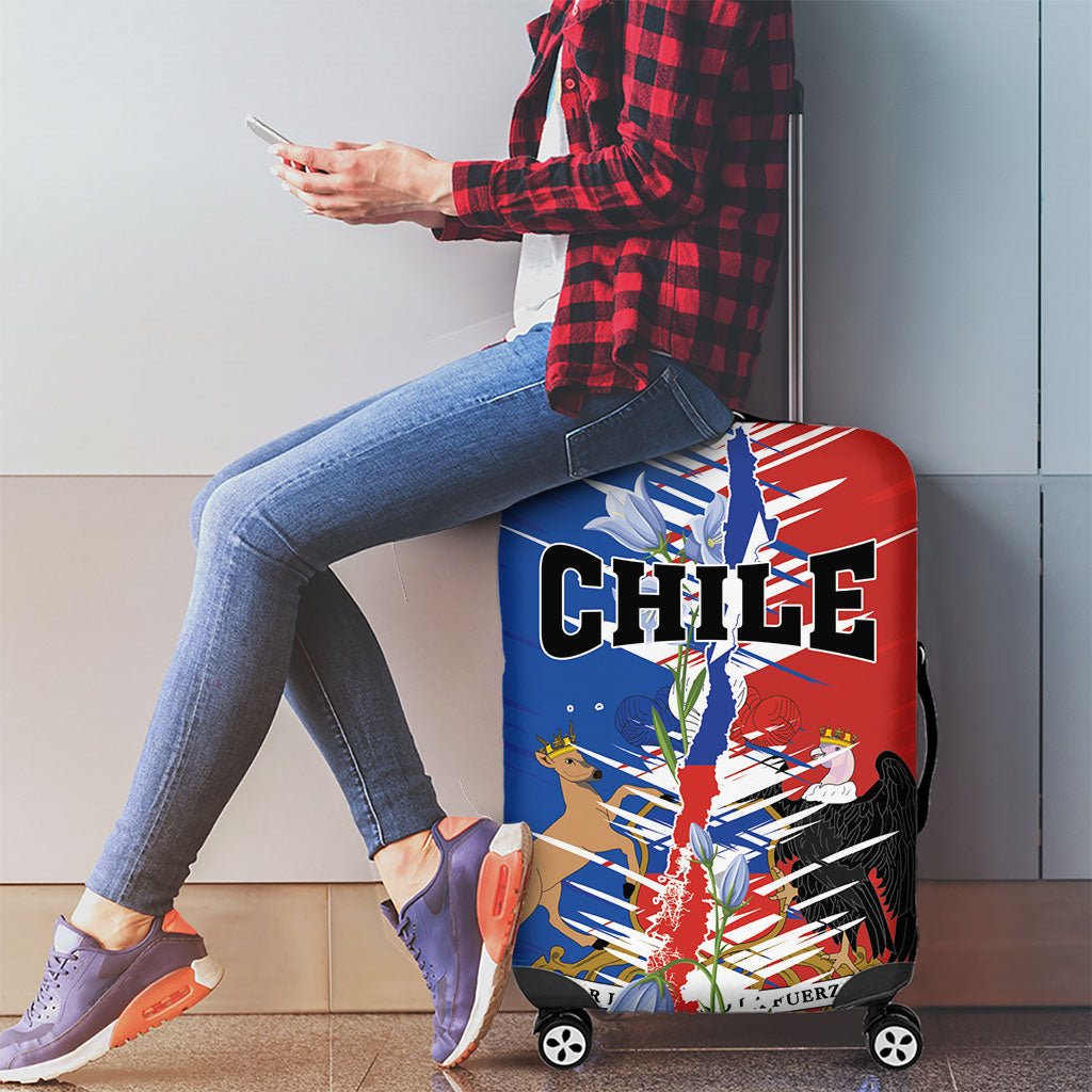 Chile Flag Map Luggage Cover Happy Independence Day
