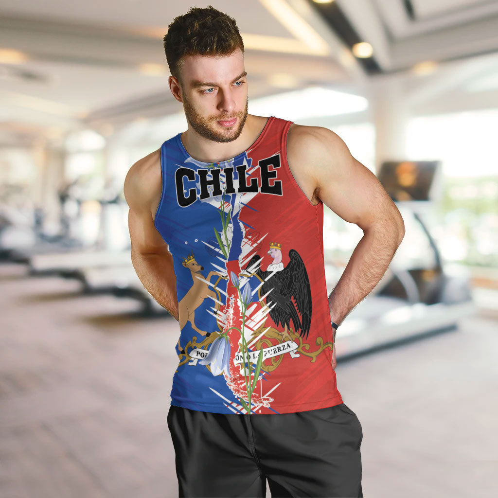 Personalized Chile Flag Map Men Tank Top Happy Independence Day