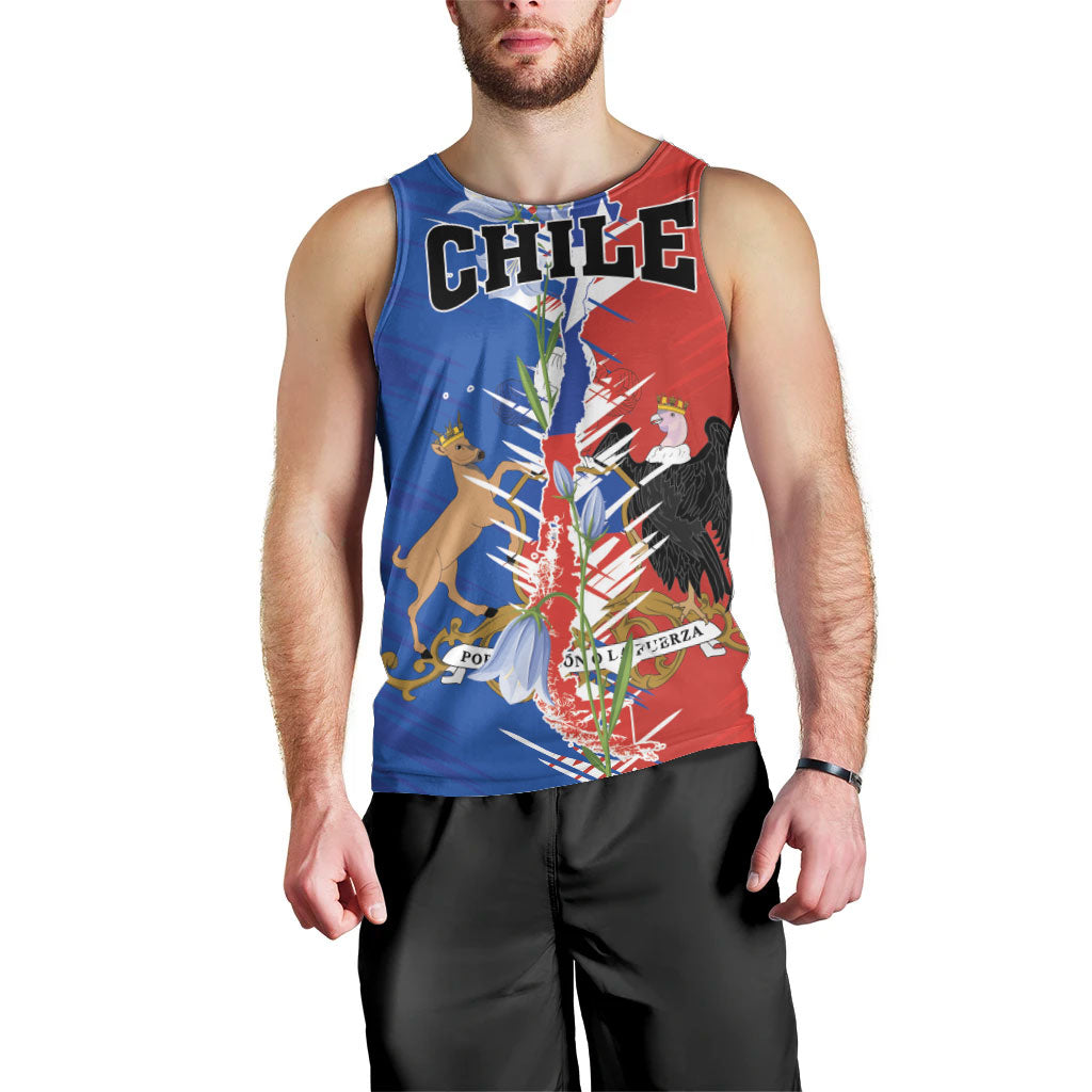 Personalized Chile Flag Map Men Tank Top Happy Independence Day