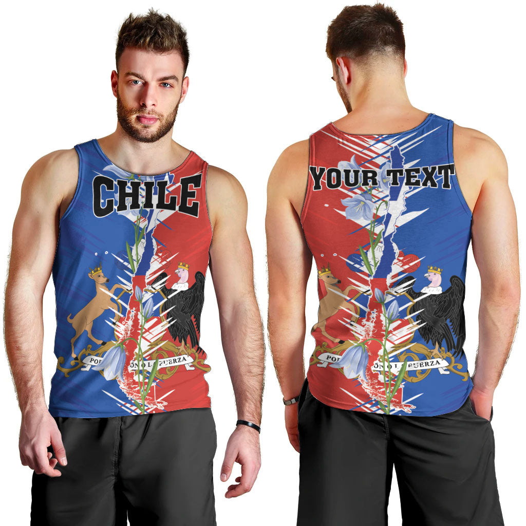 Personalized Chile Flag Map Men Tank Top Happy Independence Day
