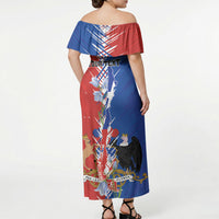 Personalized Chile Flag Map Off Shoulder Maxi Dress Happy Independence Day
