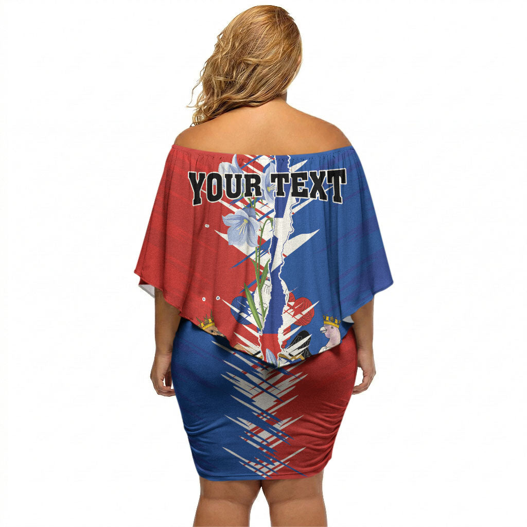 Personalized Chile Flag Map Off Shoulder Short Dress Happy Independence Day