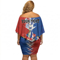 Personalized Chile Flag Map Off Shoulder Short Dress Happy Independence Day