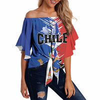Personalized Chile Flag Map Off Shoulder Wrap Waist Top Happy Independence Day