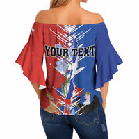 Personalized Chile Flag Map Off Shoulder Wrap Waist Top Happy Independence Day