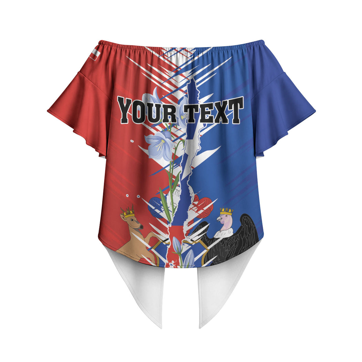 Personalized Chile Flag Map Off Shoulder Wrap Waist Top Happy Independence Day