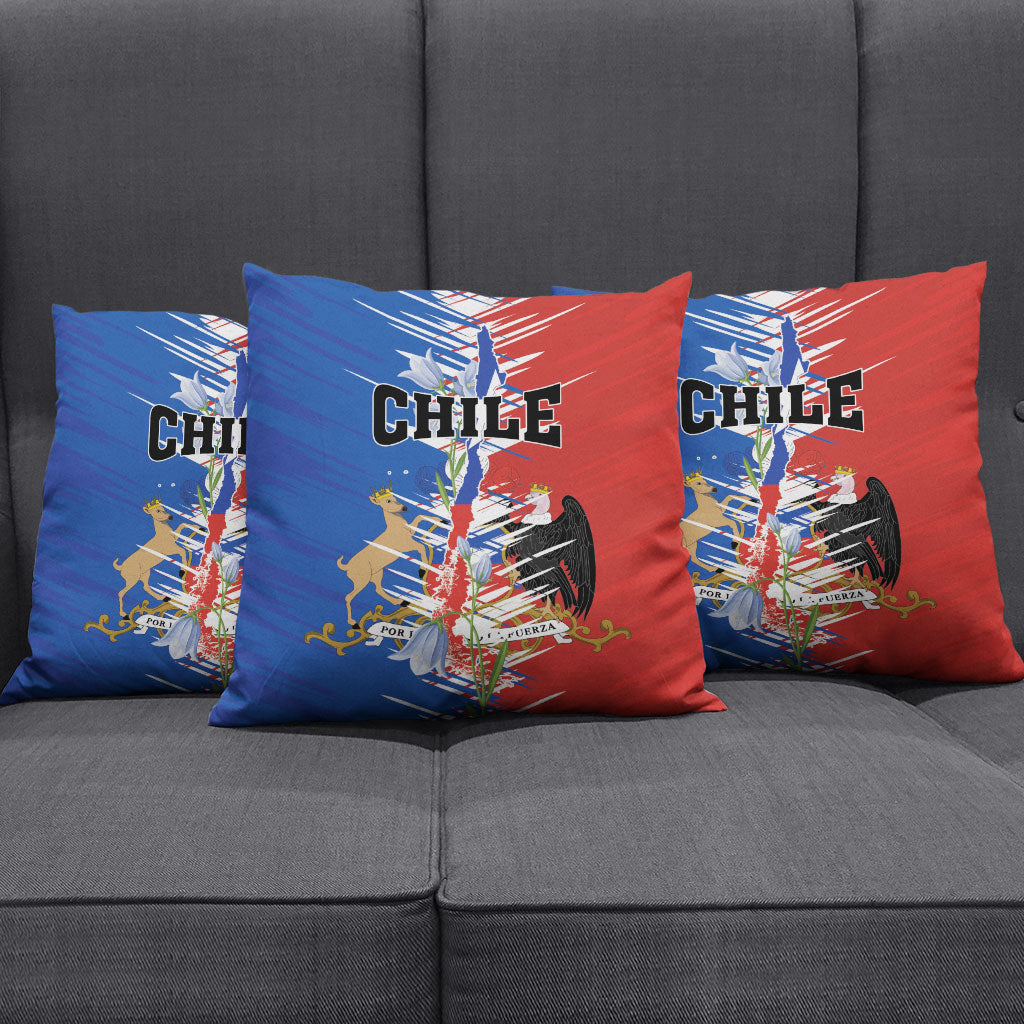 Chile Flag Map Pillow Cover Happy Independence Day