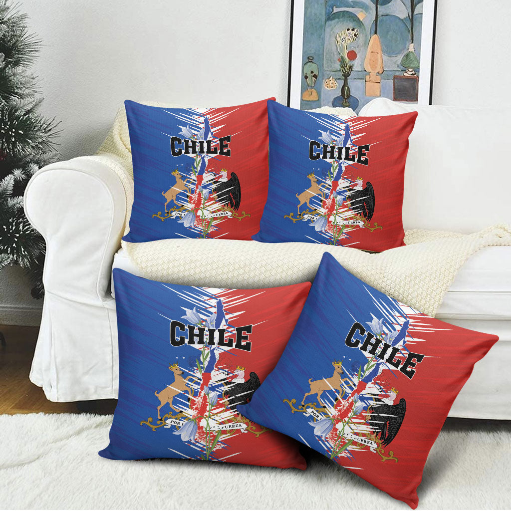 Chile Flag Map Pillow Cover Happy Independence Day