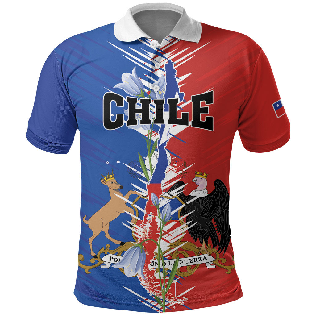 Personalized Chile Flag Map Polo Shirt Happy Independence Day