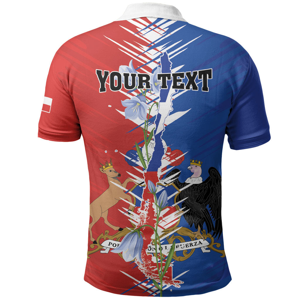 Personalized Chile Flag Map Polo Shirt Happy Independence Day