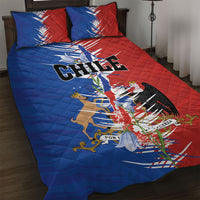 Chile Flag Map Quilt Bed Set Happy Independence Day