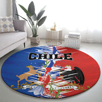 Chile Flag Map Round Carpet Happy Independence Day