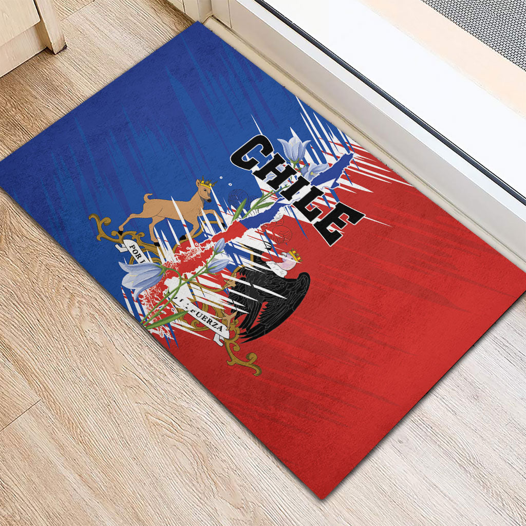 Chile Flag Map Rubber Doormat Happy Independence Day