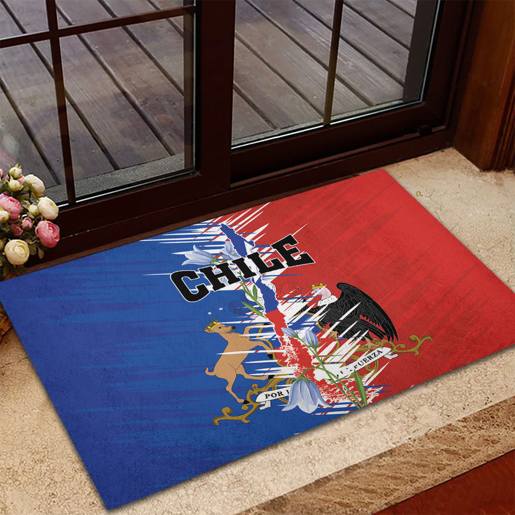 Chile Flag Map Rubber Doormat Happy Independence Day
