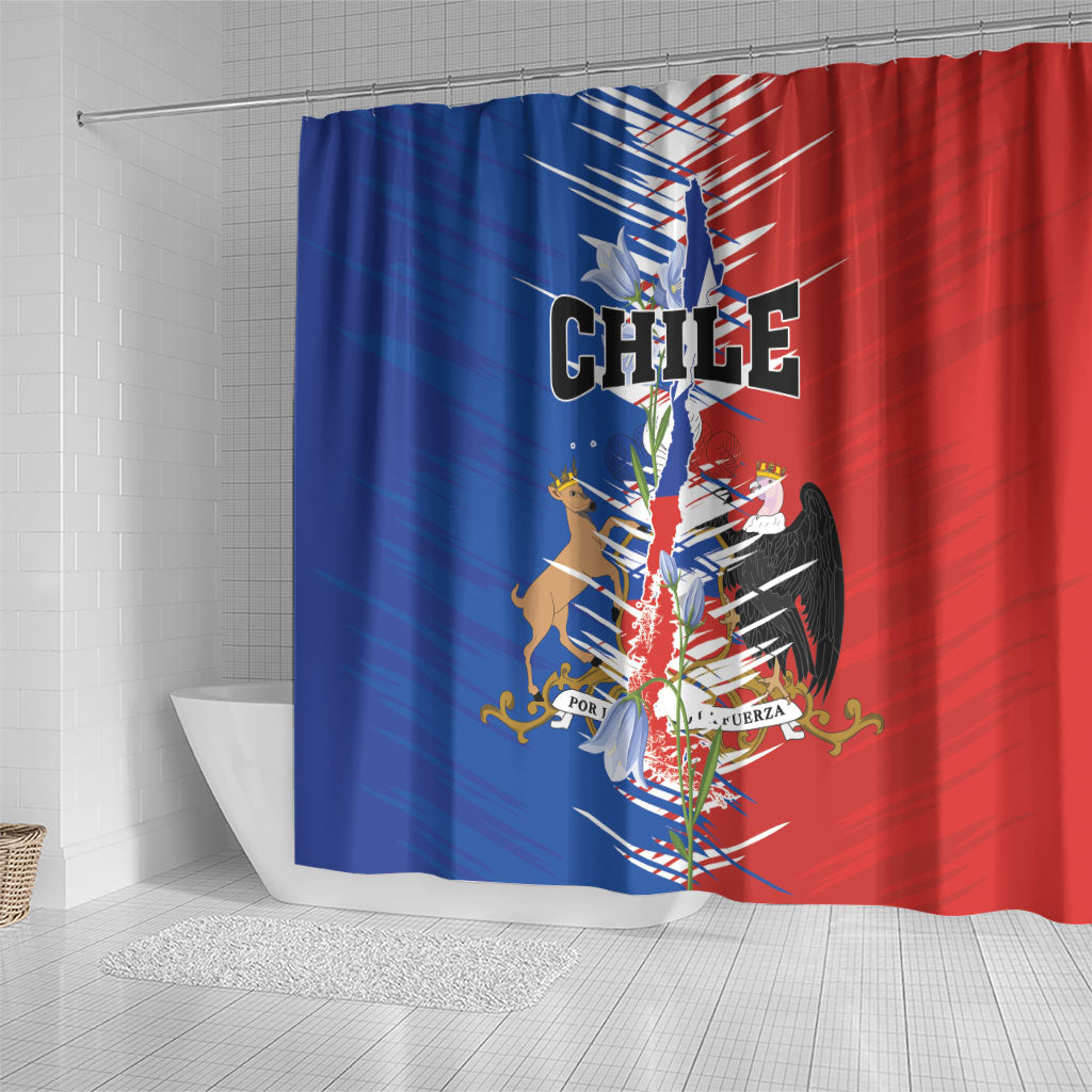 Chile Flag Map Shower Curtain Happy Independence Day