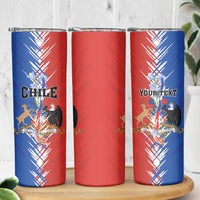 Personalized Chile Flag Map Skinny Tumbler Happy Independence Day