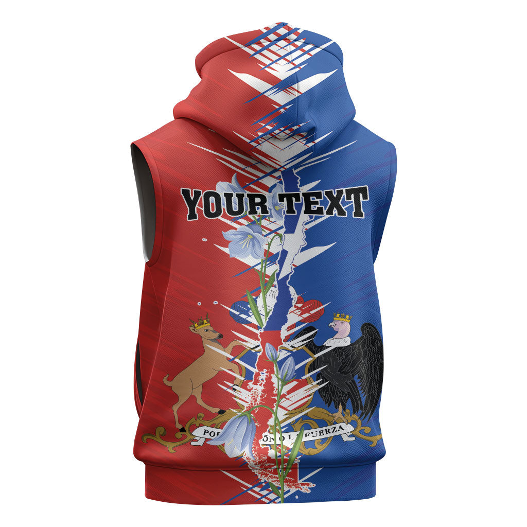 Personalized Chile Flag Map Sleeveless Hoodie Happy Independence Day