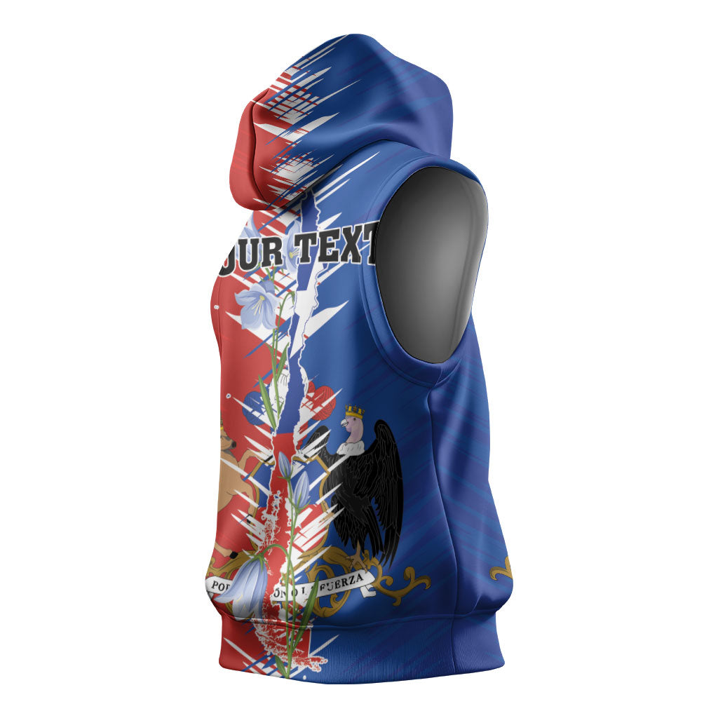 Personalized Chile Flag Map Sleeveless Hoodie Happy Independence Day