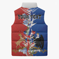 Personalized Chile Flag Map Sleeveless Puffer Jacket Happy Independence Day