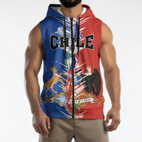 Personalized Chile Flag Map Sleeveless Zip Hoodie Happy Independence Day