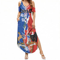 Personalized Chile Flag Map Summer Maxi Dress Happy Independence Day