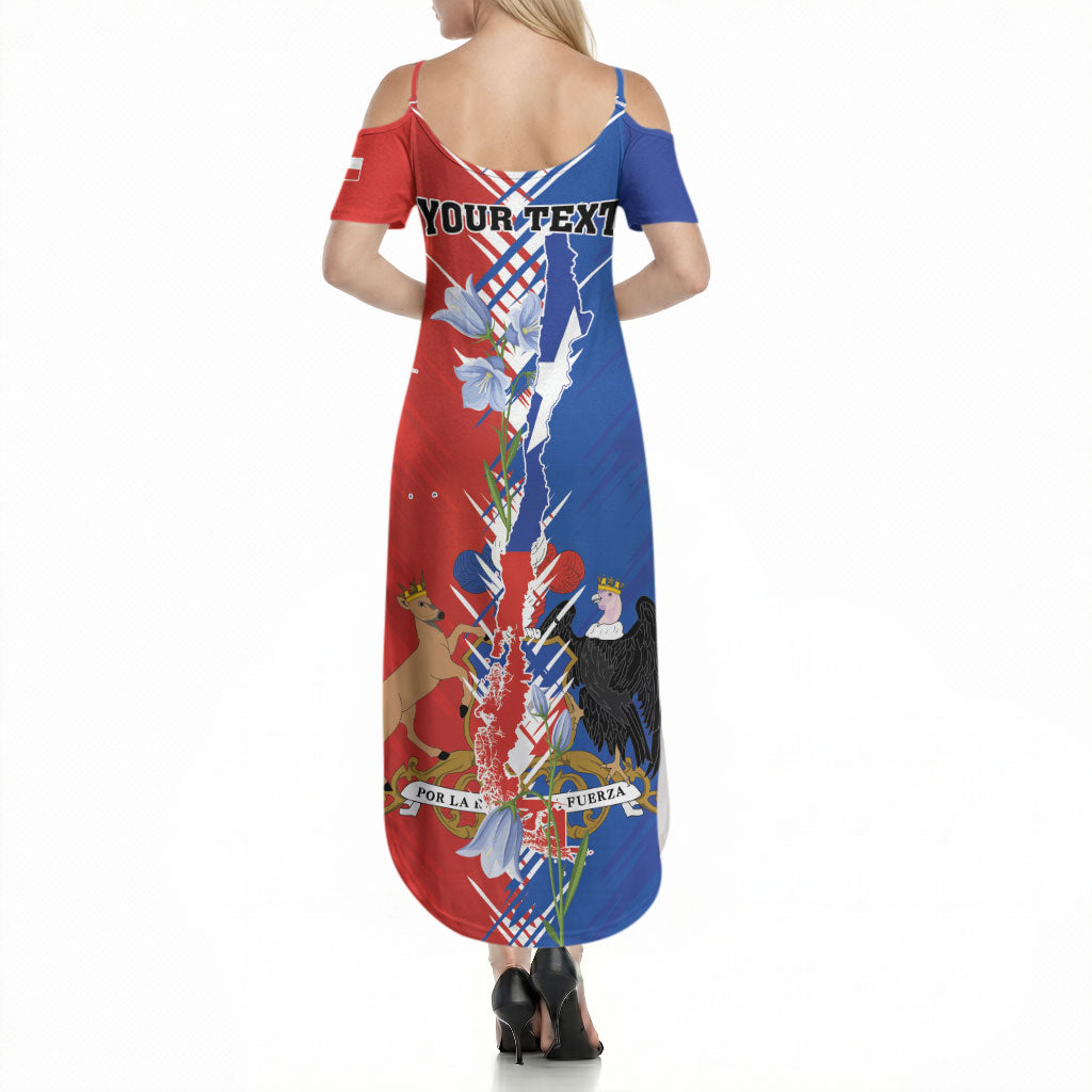 Personalized Chile Flag Map Summer Maxi Dress Happy Independence Day