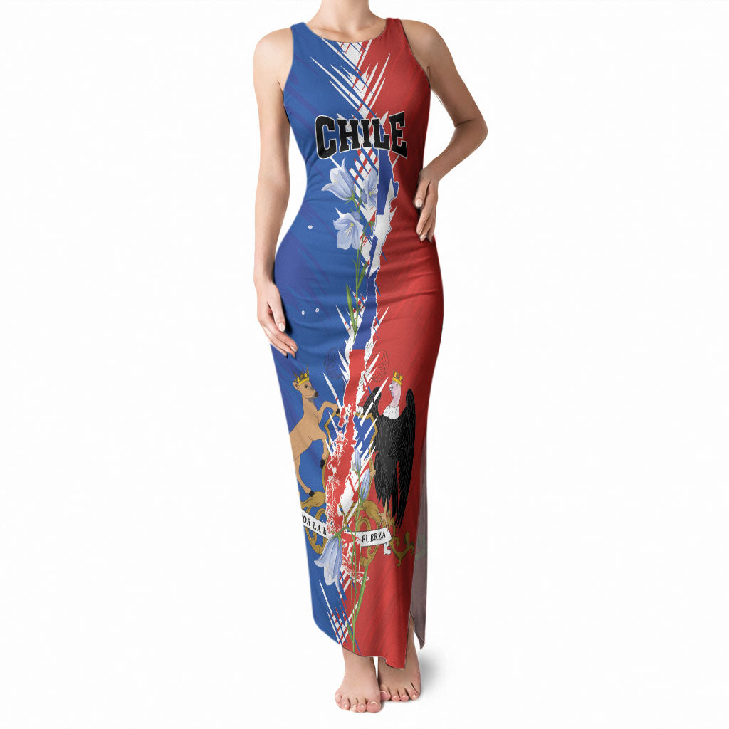 Personalized Chile Flag Map Tank Maxi Dress Happy Independence Day