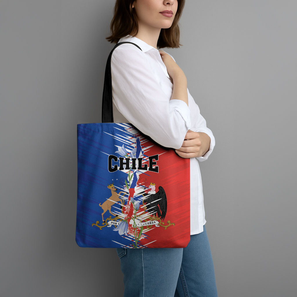 Chile Flag Map Tote Bag Happy Independence Day