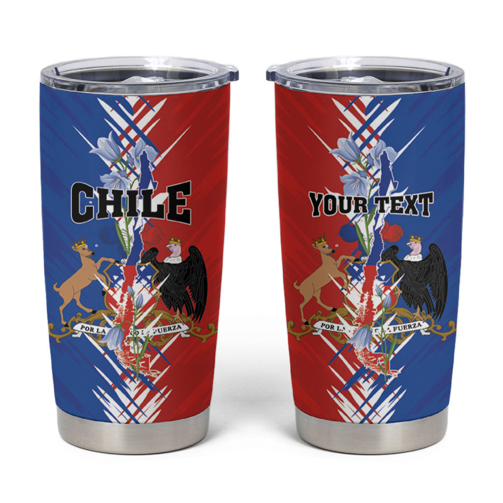 Personalized Chile Flag Map Tumbler Cup Happy Independence Day
